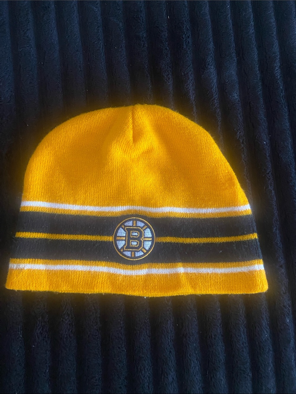 NHL Boston Bruins Yellow Knit Kids Beanie with Logo